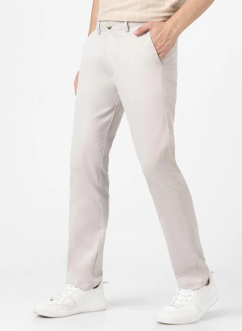 Urbano Fashion  Urbano Fashion Men's Grey Cotton Slim Fit Casual Chinos Trousers for Men | Best Price UAE